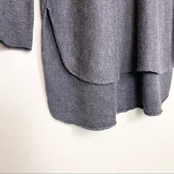 Joan Vass Studio Cashmere Blend Sweater Long Sleeve Tunic woman's size S Gray - Picture 2 of 6